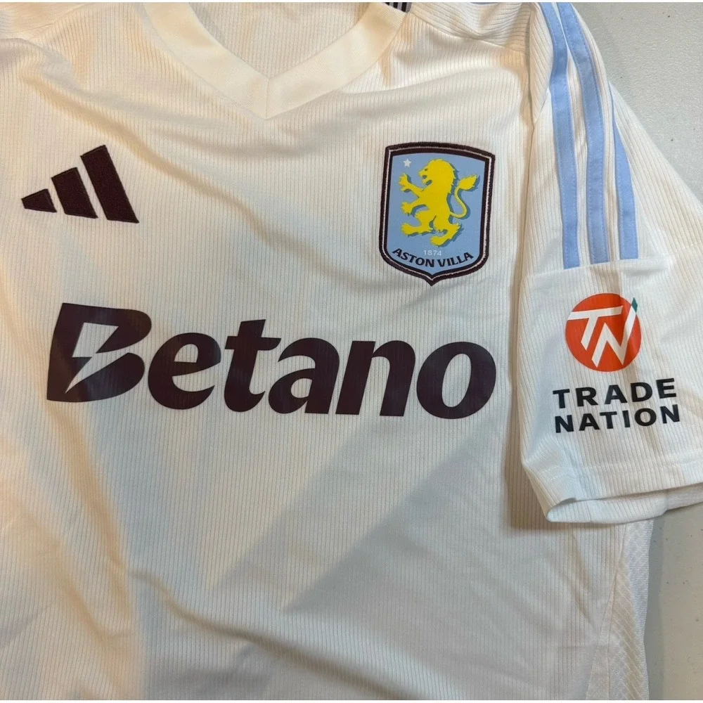 Adidas Aston Villa White 24/25 Soccer Futbol Football Away Jersey Shirt Men's XL